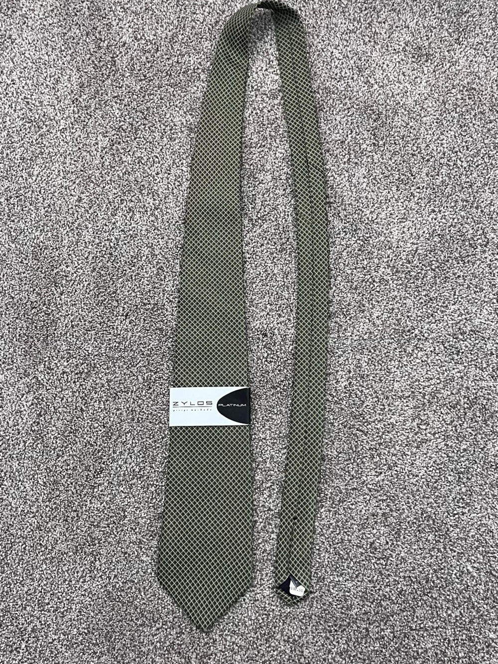 NWT Olive Green Geometric Men's Tie